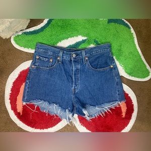 Striped Levi 501 Jean Shorts